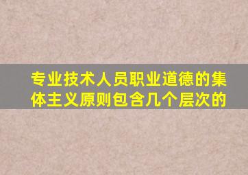 专业技术人员职业道德的集体主义原则包含几个层次的