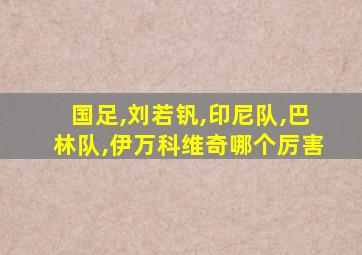 国足,刘若钒,印尼队,巴林队,伊万科维奇哪个厉害