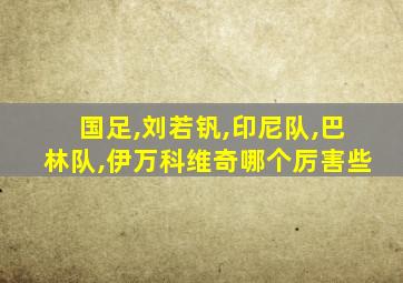 国足,刘若钒,印尼队,巴林队,伊万科维奇哪个厉害些