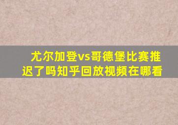 尤尔加登vs哥德堡比赛推迟了吗知乎回放视频在哪看
