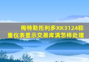 梅特勒托利多XK3124称重仪表显示交易库满怎样处理