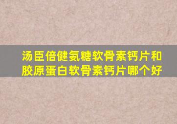 汤臣倍健氨糖软骨素钙片和胶原蛋白软骨素钙片哪个好