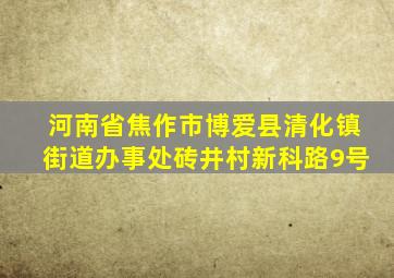 河南省焦作市博爱县清化镇街道办事处砖井村新科路9号