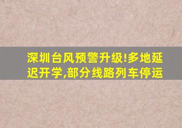 深圳台风预警升级!多地延迟开学,部分线路列车停运