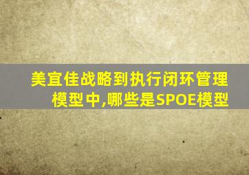 美宜佳战略到执行闭环管理模型中,哪些是SPOE模型